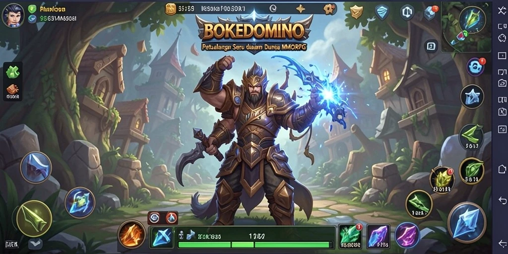 Tampilan gameplay seru dengan aksi pertempuran dalam <strong>BOKEDOMINO</strong>.