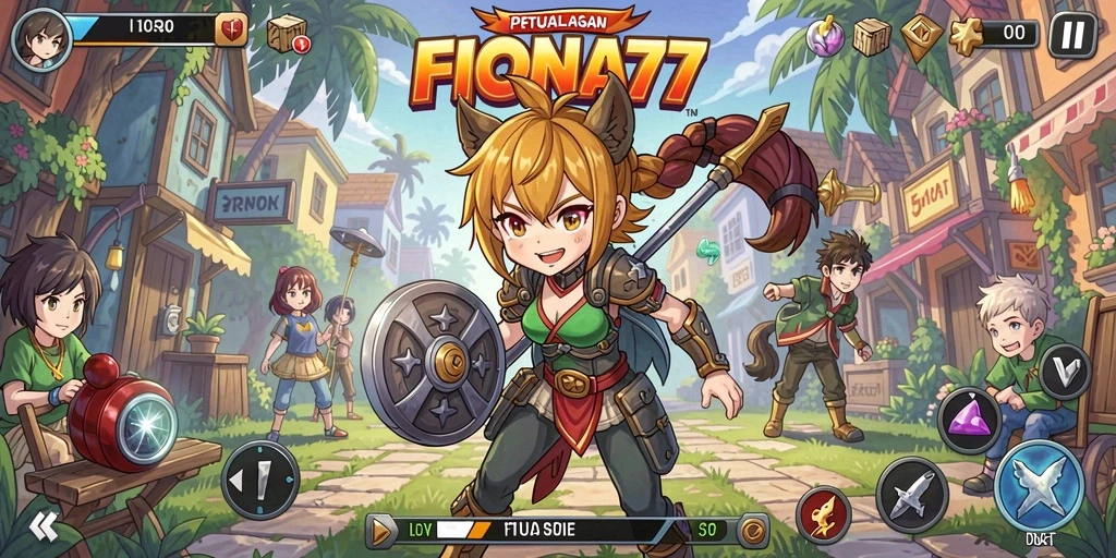 Tampilan gameplay FIONA77 yang penuh aksi dan petualangananime.