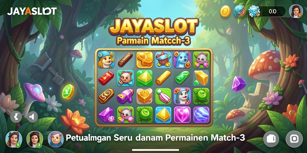 Tampilan gameplay seru dari JAYASLOT dengan fitur Match-3.