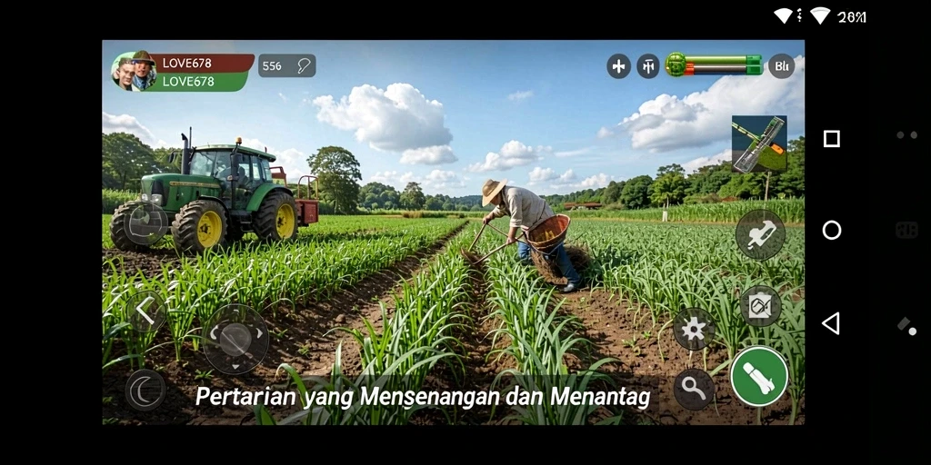 Screenshot LOVE678 menampilkan aktivitas bercocok tanam yang seru dan interaktif.