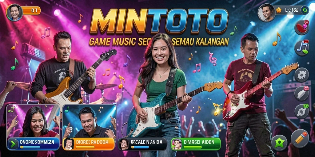 Tampilan seru gameplay musik di MINTOTO, penuh warna dan interaktif.