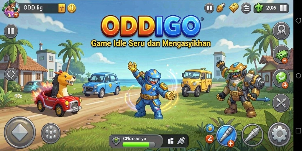 Tampilan gameplay ODDIGO yang menarik dan interaktif.