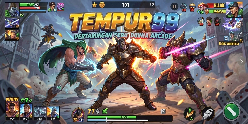 Gameplay seru dan penuh aksi TEMPUR99 di dunia arcade.