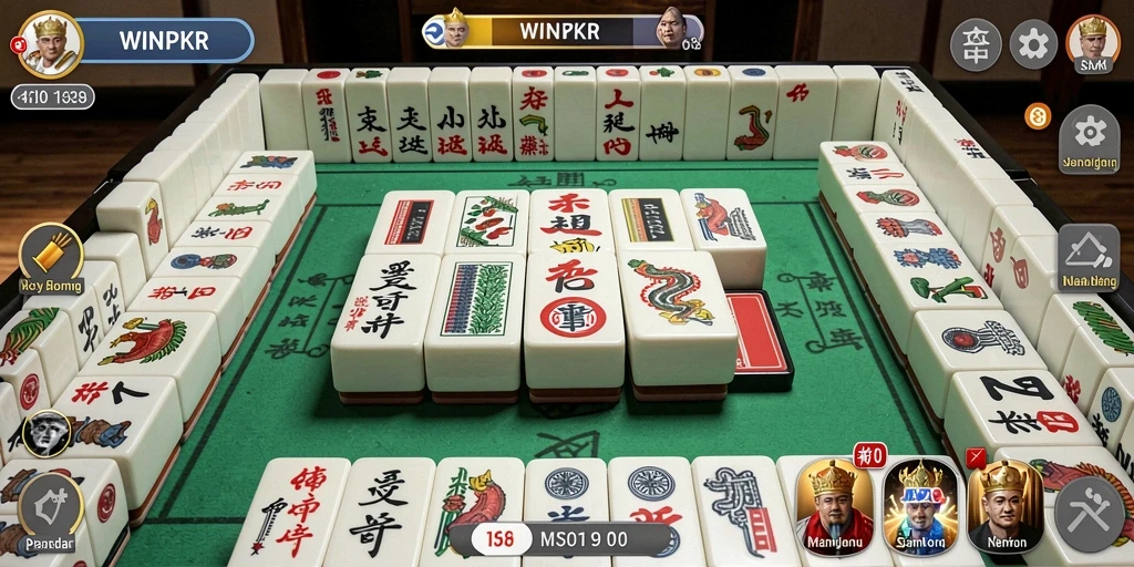 Tampilan gameplay Mahjong yang menyenangkan dan interaktif.